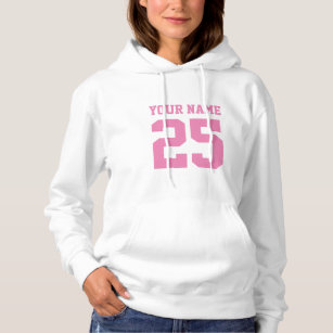 Custom football jersey number hoodie for women