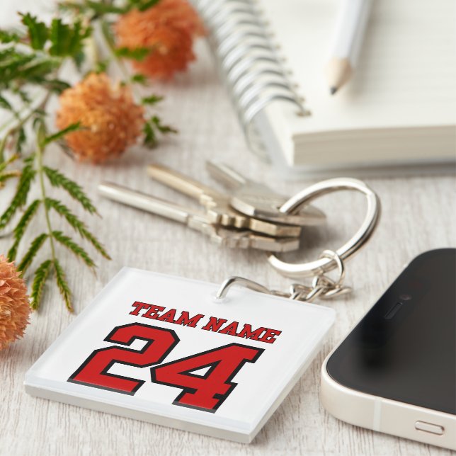 Custom Football Jersey Style Keychain (Front Right)