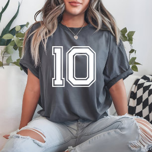 Custom Football Mascot Custom School Team Number T-Shirt