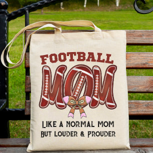 Custom football mom game day mother's day tote bag