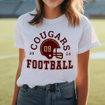 Custom Football Mum Red and Gold Team Tri-Blend Shirt<br><div class="desc">Custom Front and Back Football T-Shirt for Mum - shown in White
Design for football moms features a football helmet with sporty text that can be customised for the team name,  son's last name,  and his jersey number. Gold and dark red colours can be customised.</div>