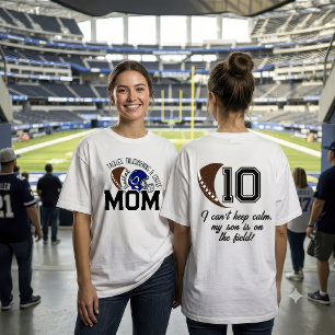 Custom Football Mum Tackles Touchdowns Coffee Gear T-Shirt
