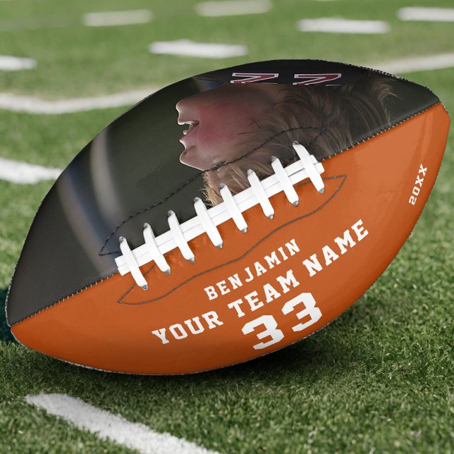 Custom Football Orange Name Number Team Photo American Football (Creator Uploaded)