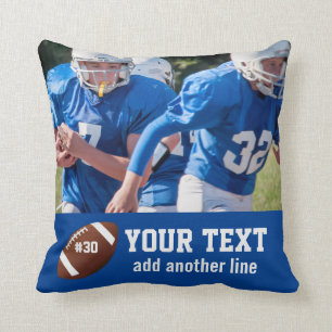 Custom Football Photo Name and Number Cushion