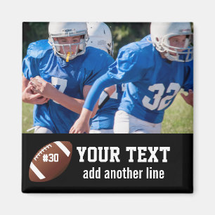 Custom Football Photo Name and Number Magnet