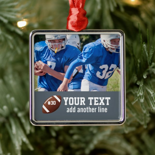 Custom Football Photo Name and Number Metal Tree Decoration (Tree)