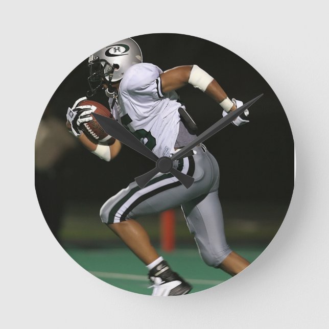 Custom Football Photo Sports  Round Clock (Front)