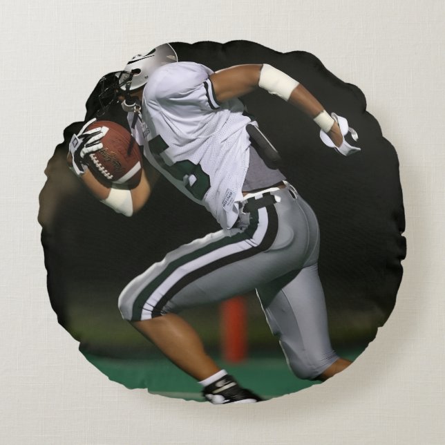 Custom Football Photo Sports Round Cushion (Front)