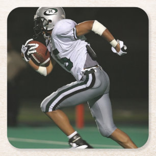 Custom Football Photo Sports  Square Paper Coaster