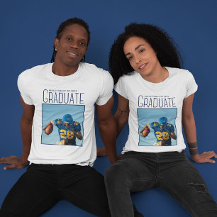 Custom Football Player Photo Graduation Parent T-Shirt
