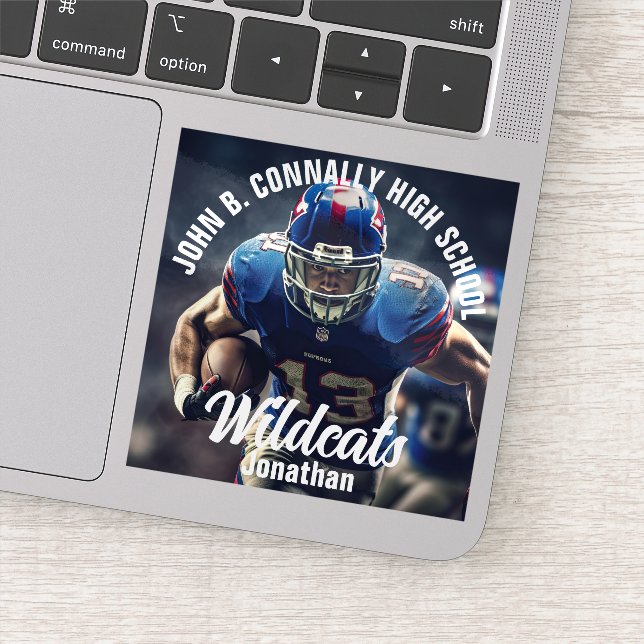 Custom Football Player Photo High School Laptop (Detail)