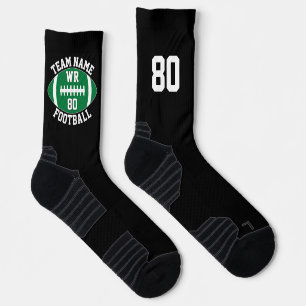 Custom Football Player Team Name Number Green Socks