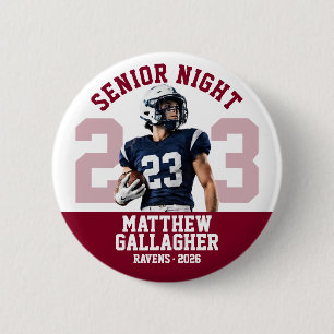 Custom Football Senior Night Player Photo 6 Cm Round Badge