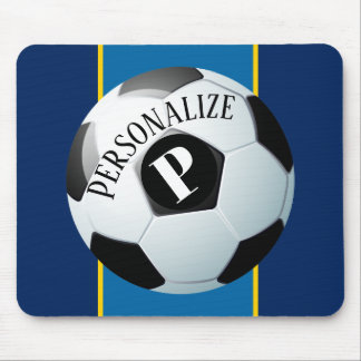 Custom Football Soccer Baller Name Monogram Mouse Mat