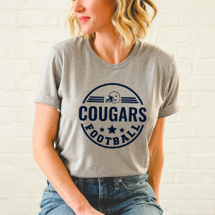 Custom Football Team Badge Navy Grey Mum Tri-Blend Shirt