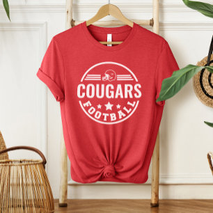 Custom Football Team Badge Red Mum Tri-Blend Shirt