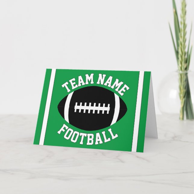Custom Football Team Name and Colour Sports Party Card (Front)