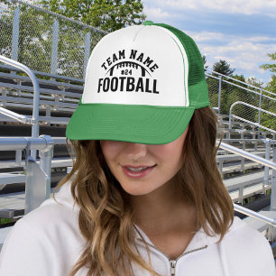 Custom Football Team Name Number Green Trucker Hat
