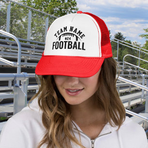 Custom Football Team Name Red Trucker Hat