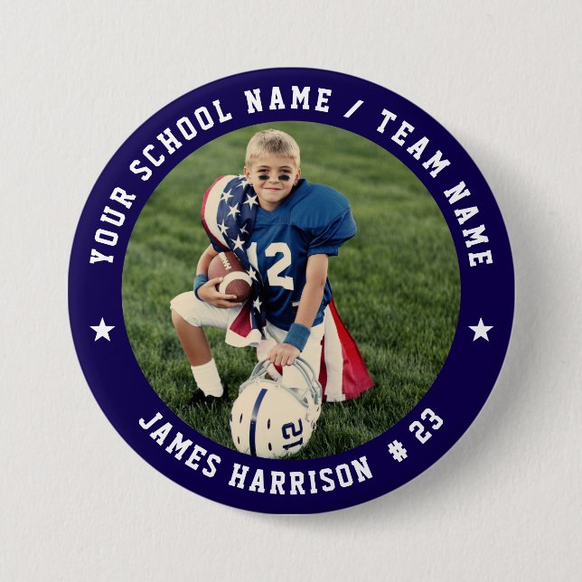 Custom Football Team Photo 7.5 Cm Round Badge (Front)