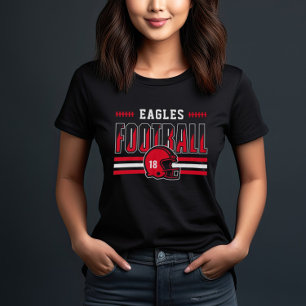 Custom Football Team Red Stripe Mum Tri-Blend Shirt