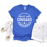 Custom Football Team with Player Name Number Blue Tri-Blend Shirt<br><div class="desc">Custom Front and Back Football T-Shirt - shown in blue
Design features a stylish round logo with football helmet,  stars and stripes. Personalise with your player's football team name,  jersey number,  and last name. Includes a football accent on the back.</div>