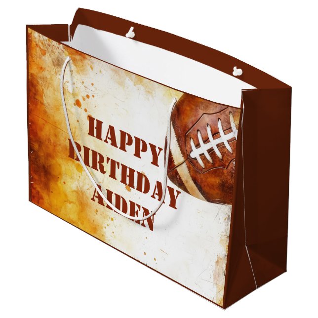 Custom Football Theme Party  Large Gift Bag (Back Angled)