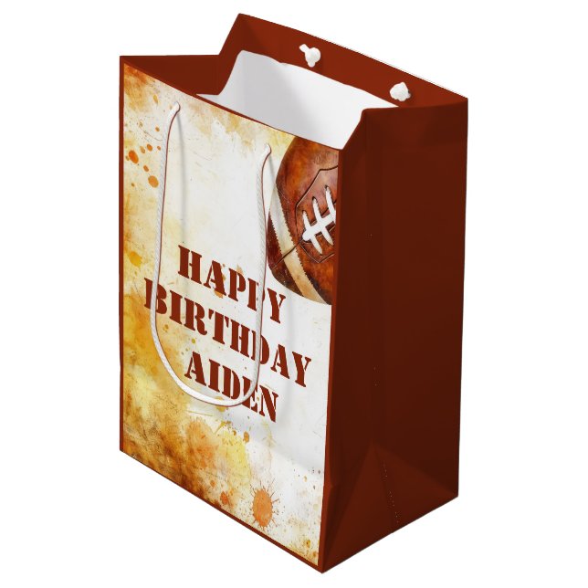 Custom Football Theme Party  Medium Gift Bag (Front Angled)