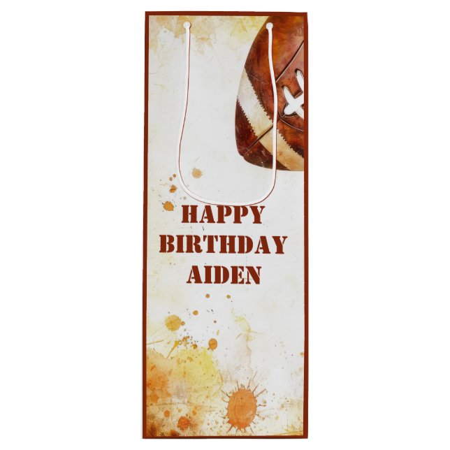 Custom Football Theme Party  Wine Gift Bag (Front)