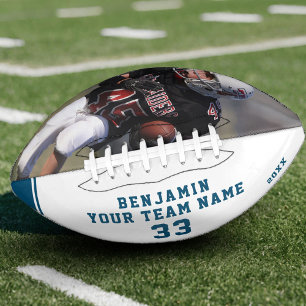 Custom Football with Name Number Team and Photo American Football