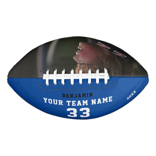 Custom Football with Name, Number, Team and Photo American Football (Front)