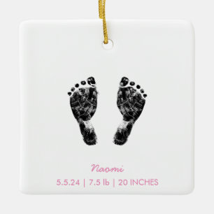 Custom Footprint    Upload Your Baby Footprint To Ceramic Ornament