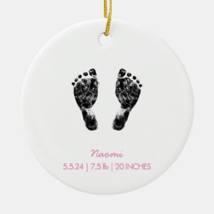 Custom Footprint    Upload Your Baby Footprint To  Ceramic Tree Decoration