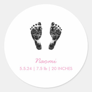 Custom Footprint    Upload Your Baby Footprint To  Classic Round Sticker