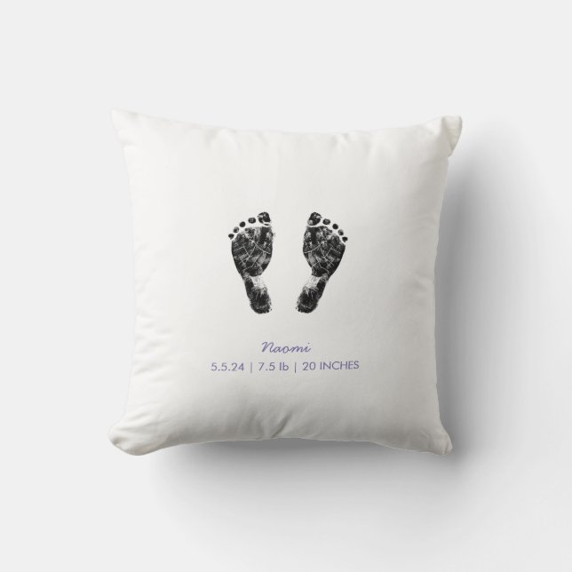 Custom Footprint  | Upload Your Baby Footprint To Cushion (Front)
