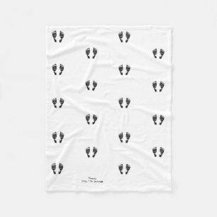 Custom Footprint Upload Your Baby Footprint To Fleece Blanket