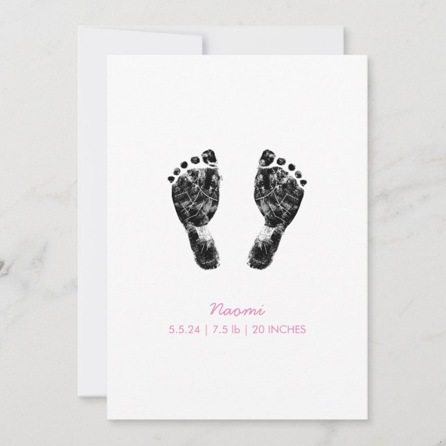 Custom Footprint  | Upload Your Baby Footprint To  Holiday Card (Front)