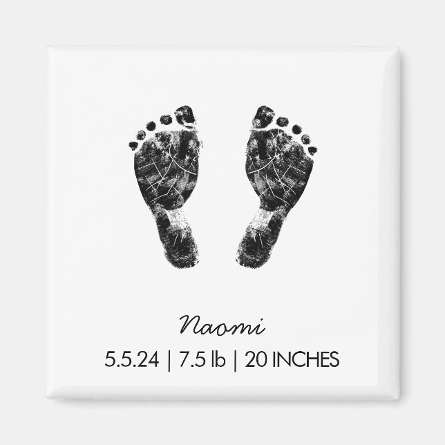 Custom Footprint  | Upload Your Baby Footprint To  Magnet (Front)
