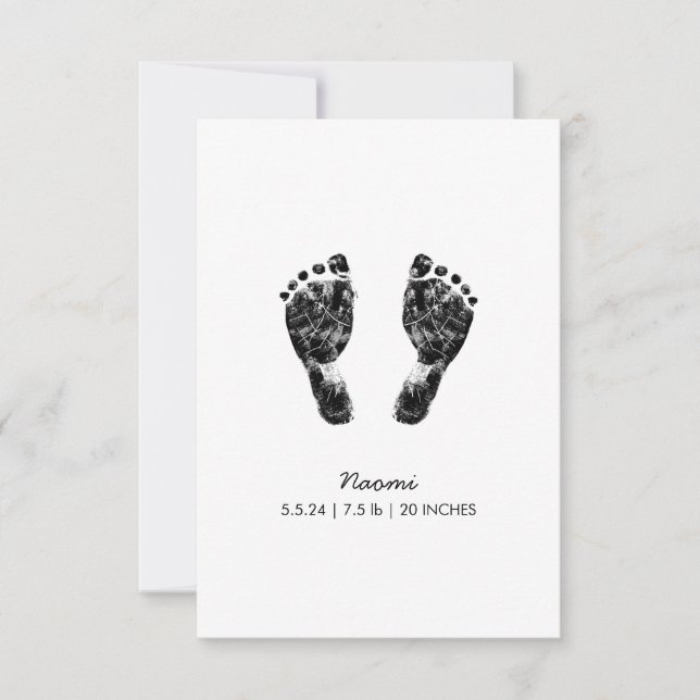 Custom Footprint  | Upload Your Baby Footprint To  Thank You Card (Front)
