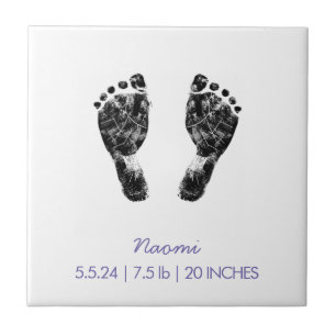 Custom Footprint    Upload Your Baby Footprint To  Tile