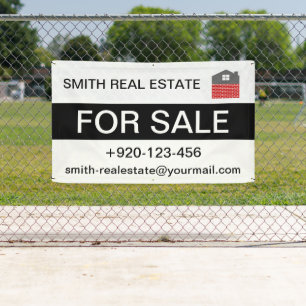Custom For Sale Real Estate Logo Phone Mail  Banner