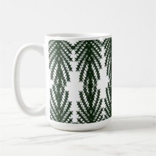 Custom Forest Green Pine Tree Abstract Pattern Coffee Mug