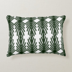 Custom Forest Green Pine Tree Abstract Pattern Decorative Cushion