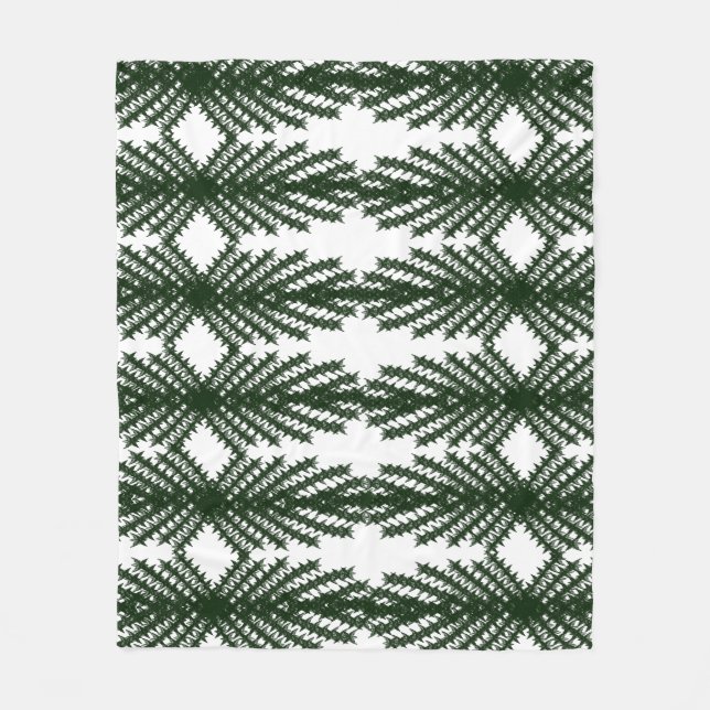 Custom Forest Green Pine Tree Abstract Pattern Fleece Blanket (Front)