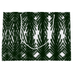 Custom Forest Green Pine Tree Abstract Pattern Large Gift Bag