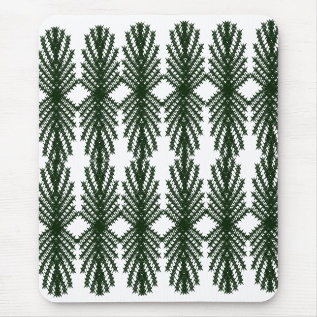 Custom Forest Green Pine Tree Abstract Pattern Mouse Mat (Front)