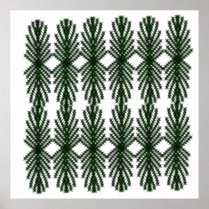 Custom Forest Green Pine Tree Abstract Pattern Poster
