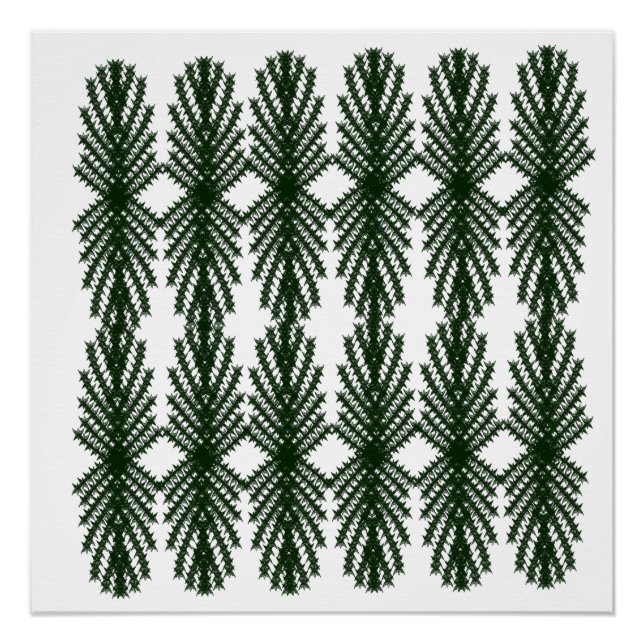 Custom Forest Green Pine Tree Abstract Pattern Poster (Front)