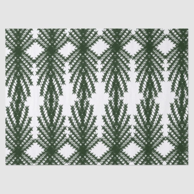 Custom Forest Green Pine Tree Abstract Pattern Tissue Paper (Front)
