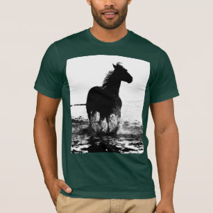 Custom Forest Green Running Horse Elegant Modern T-Shirt
